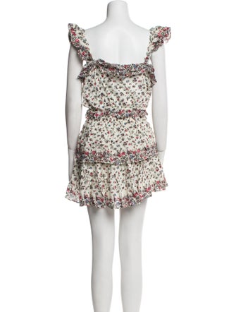 LoveShackFancy Floral Print Ruffle Embellishment Skirt Set