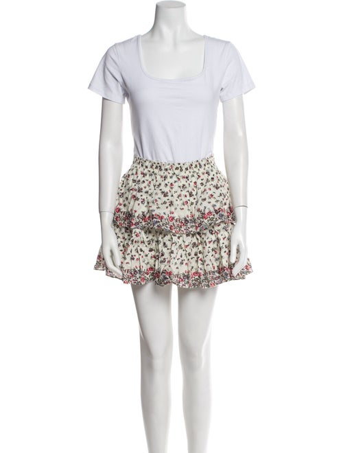 LoveShackFancy Floral Print Ruffle Embellishment Skirt Set