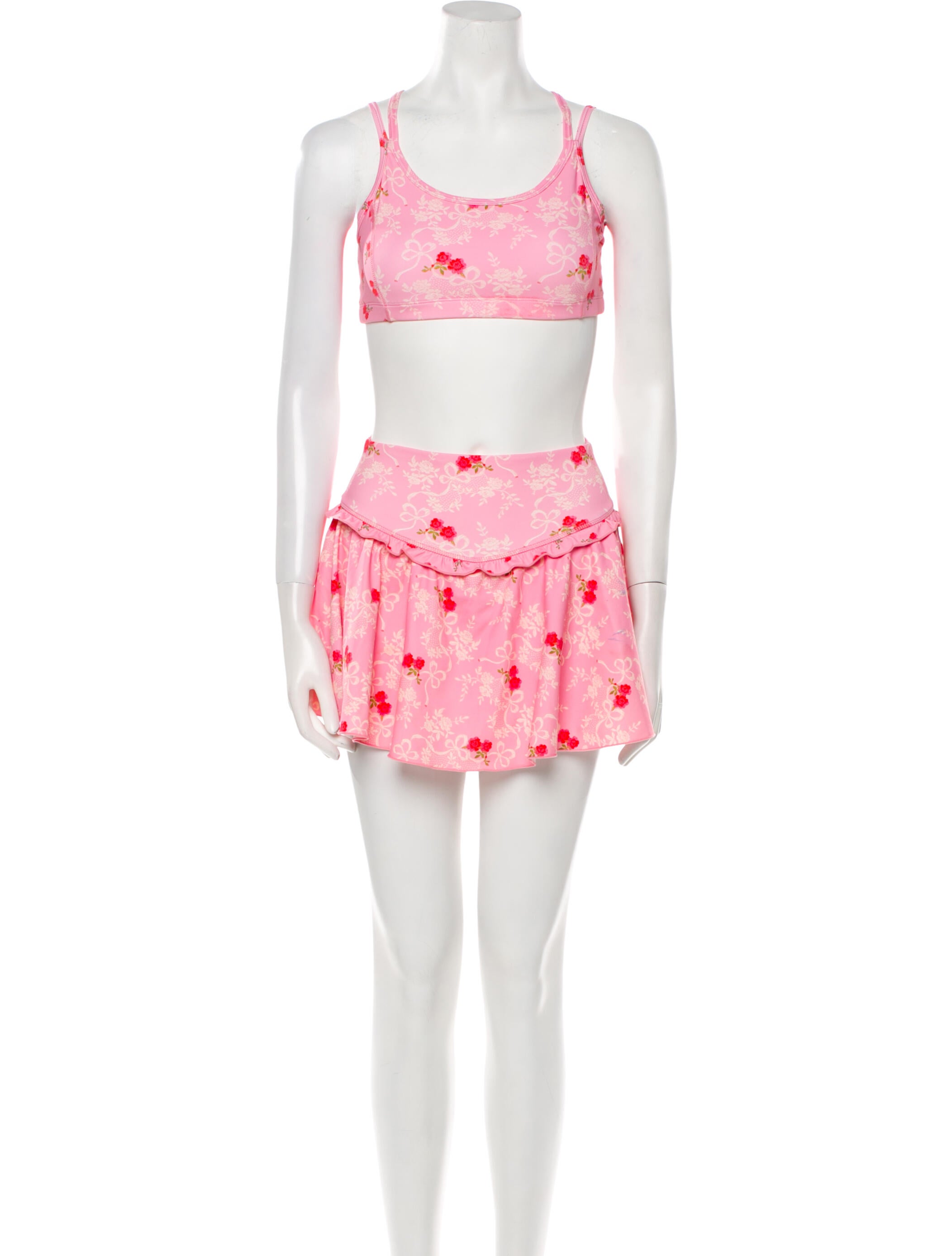 LoveShackFancy Nylon Floral Print Skirt Set