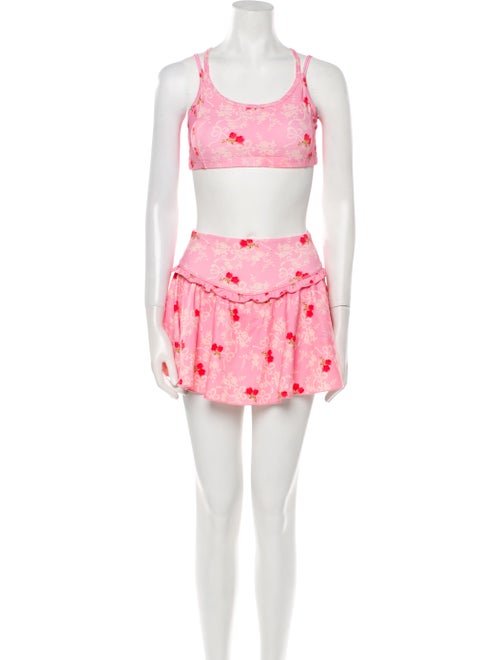 LoveShackFancy Nylon Floral Print Skirt Set