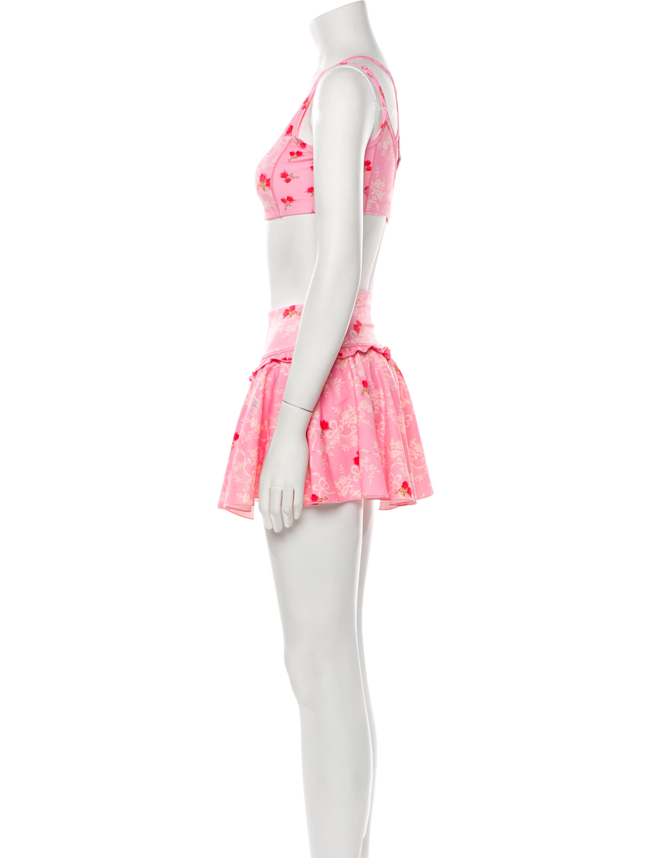 LoveShackFancy Nylon Floral Print Skirt Set