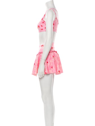 LoveShackFancy Nylon Floral Print Skirt Set