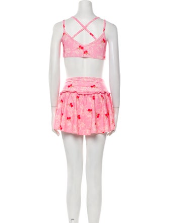 LoveShackFancy Nylon Floral Print Skirt Set