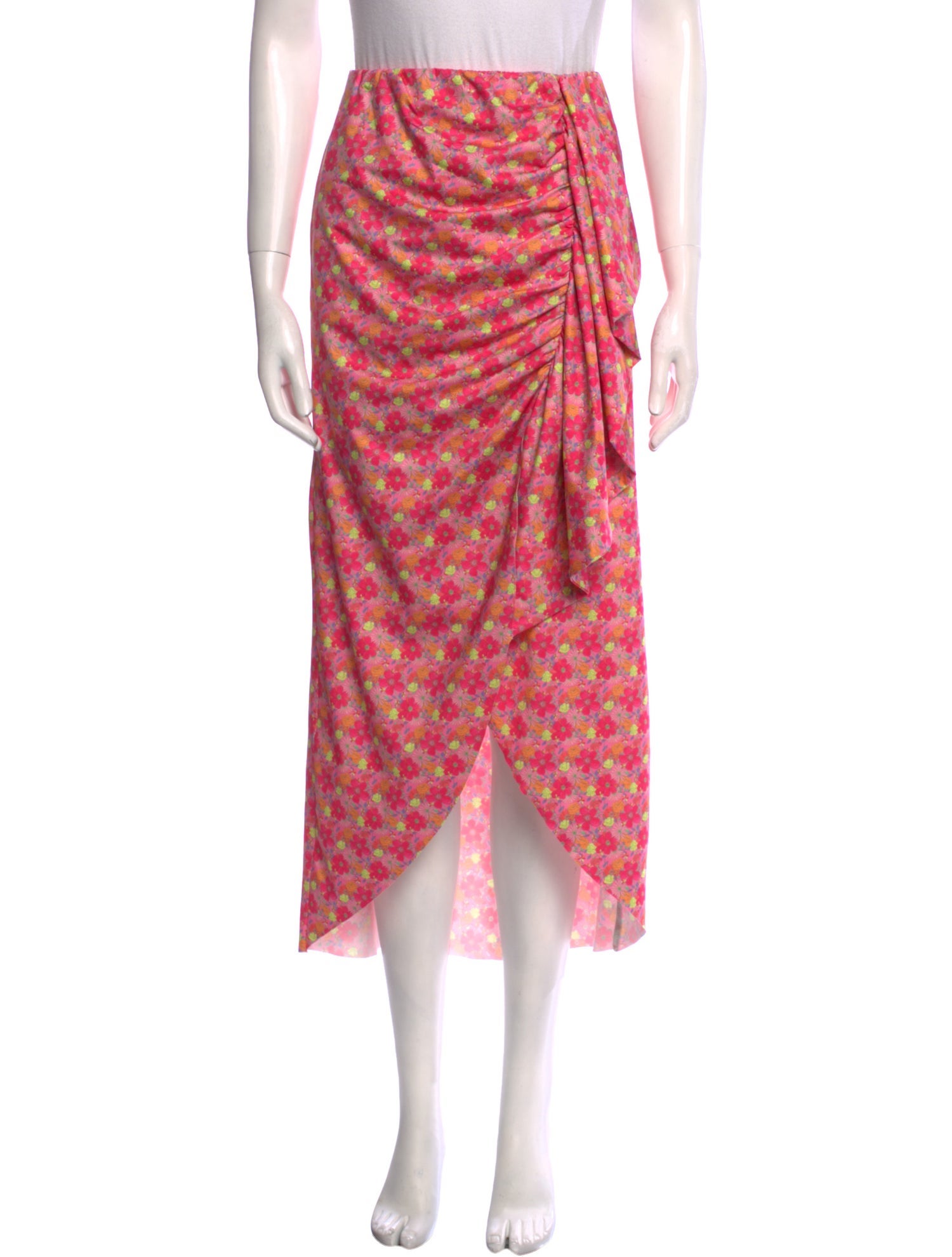 LoveShackFancy Floral Print Midi Length Skirt