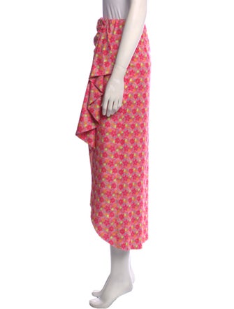 LoveShackFancy Floral Print Midi Length Skirt