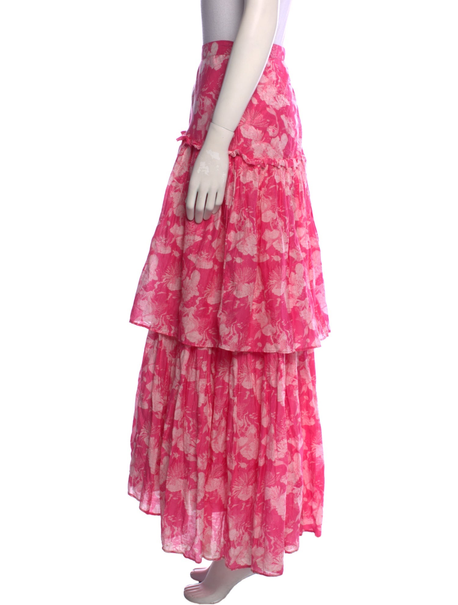 LoveShackFancy Floral Print Long Skirt