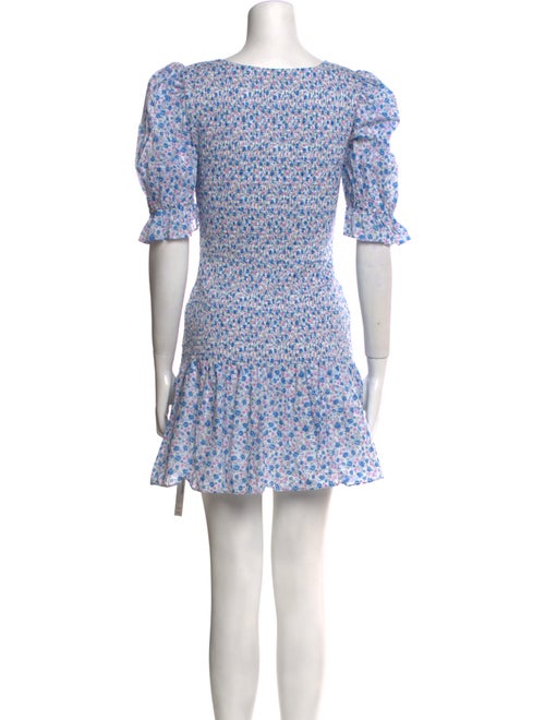 LoveShackFancy Floral Print Mini Dress