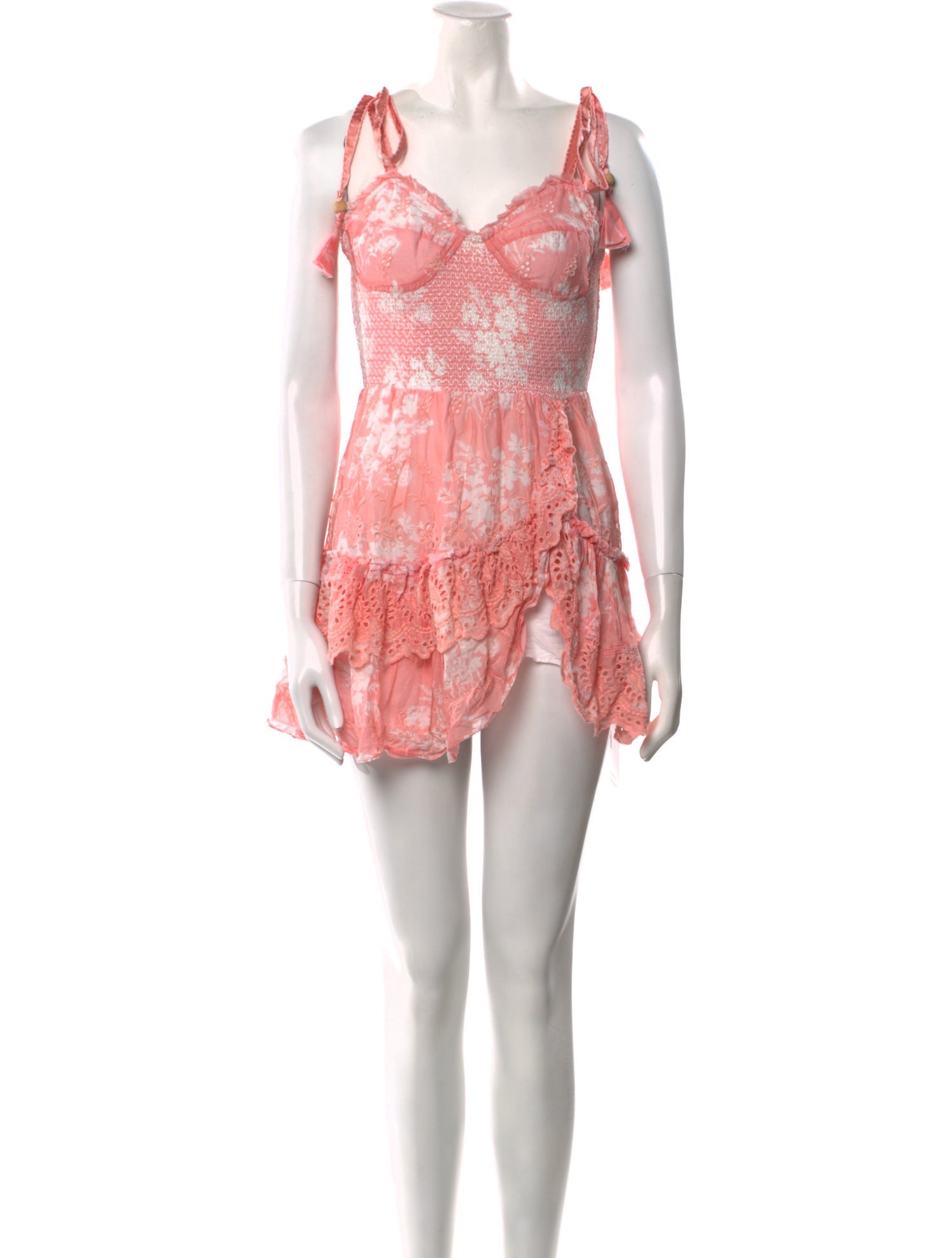 LoveShackFancy Floral Print Mini Dress