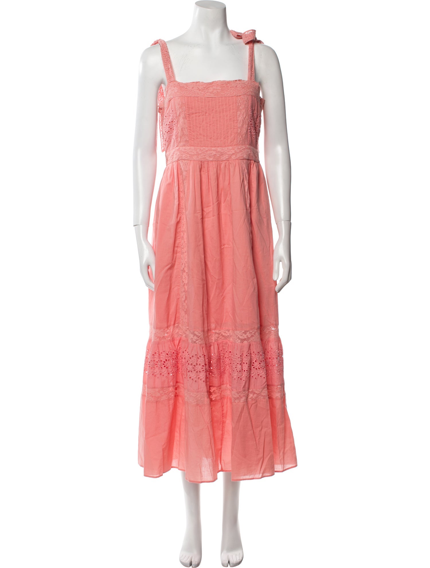 LoveShackFancy Square Neckline Long Dress