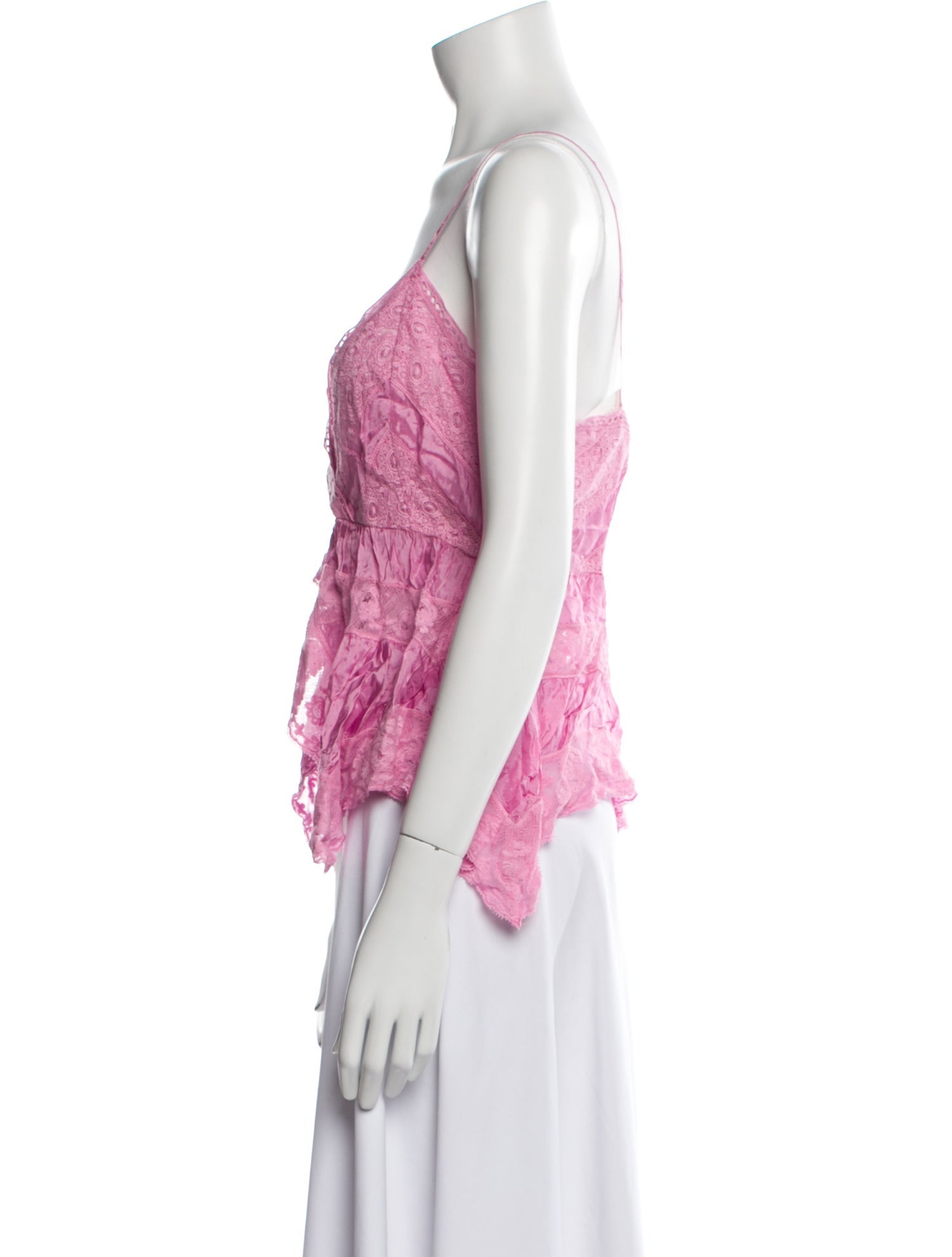 LoveShackFancy V-Neck Sleeveless Crop Top