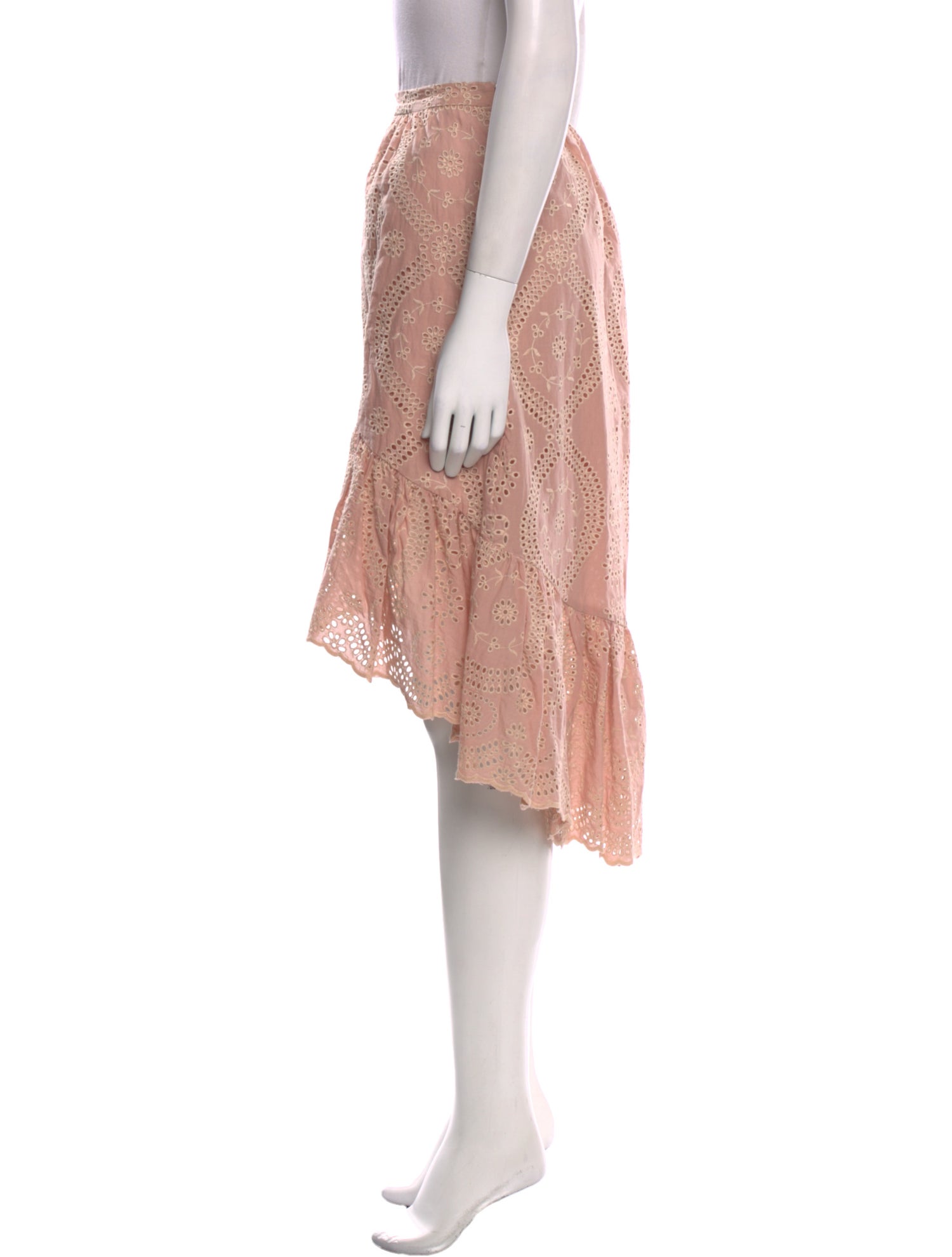 LoveShackFancy Floral Print Knee-Length Skirt