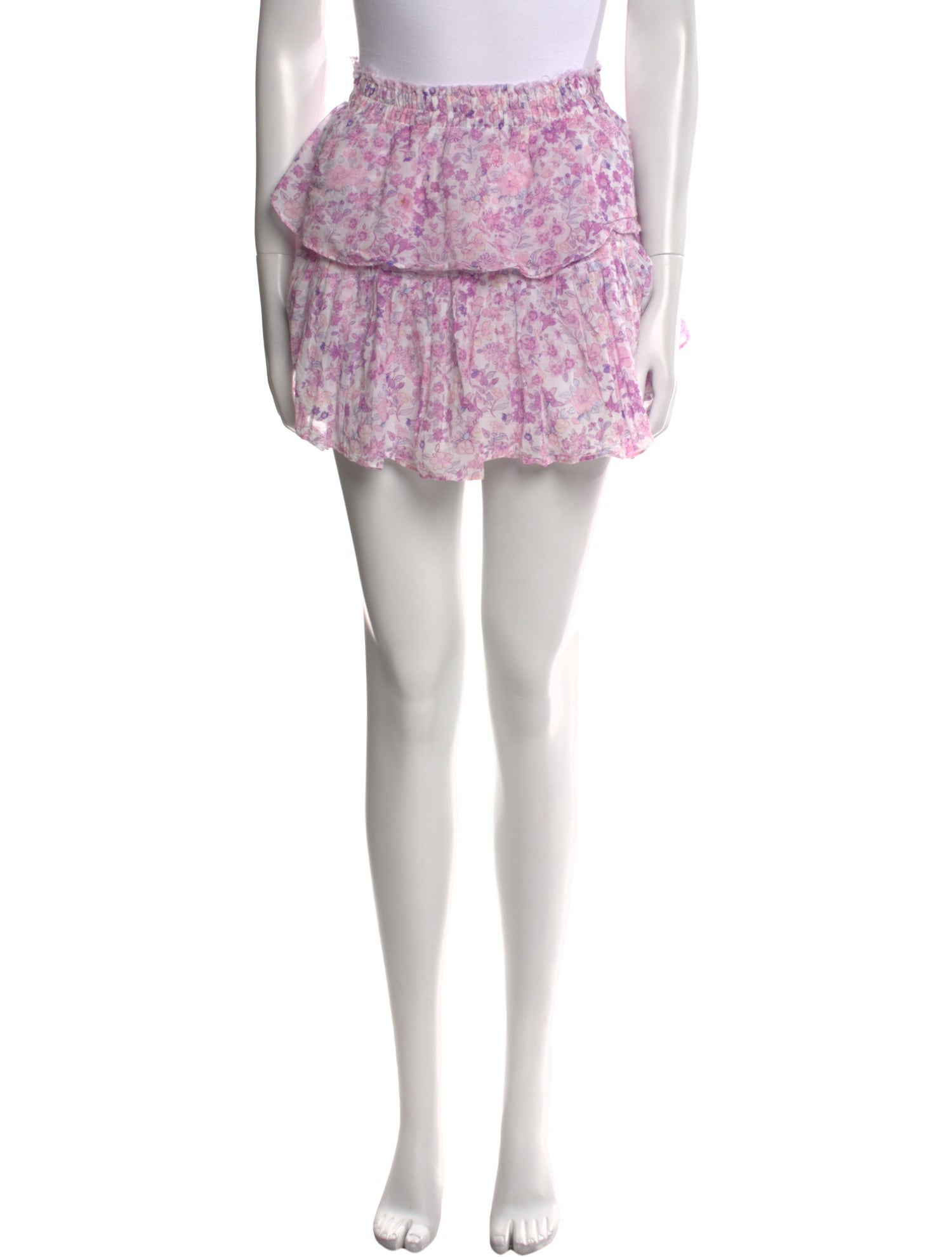 LoveShackFancy Floral Print Mini Skirt