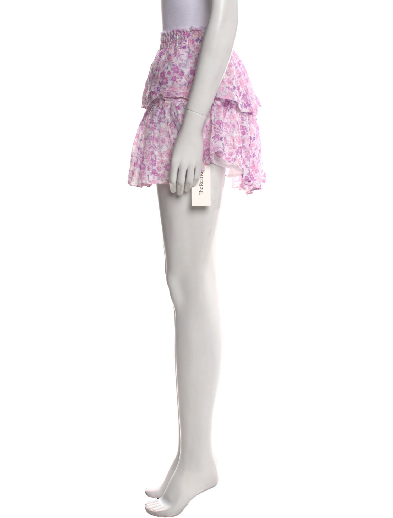 LoveShackFancy Floral Print Mini Skirt