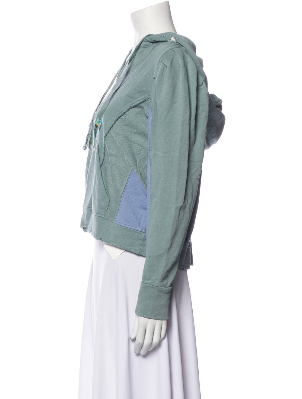 LoveShackFancy Jacket Green Colorblock Pattern Wi… - image 2