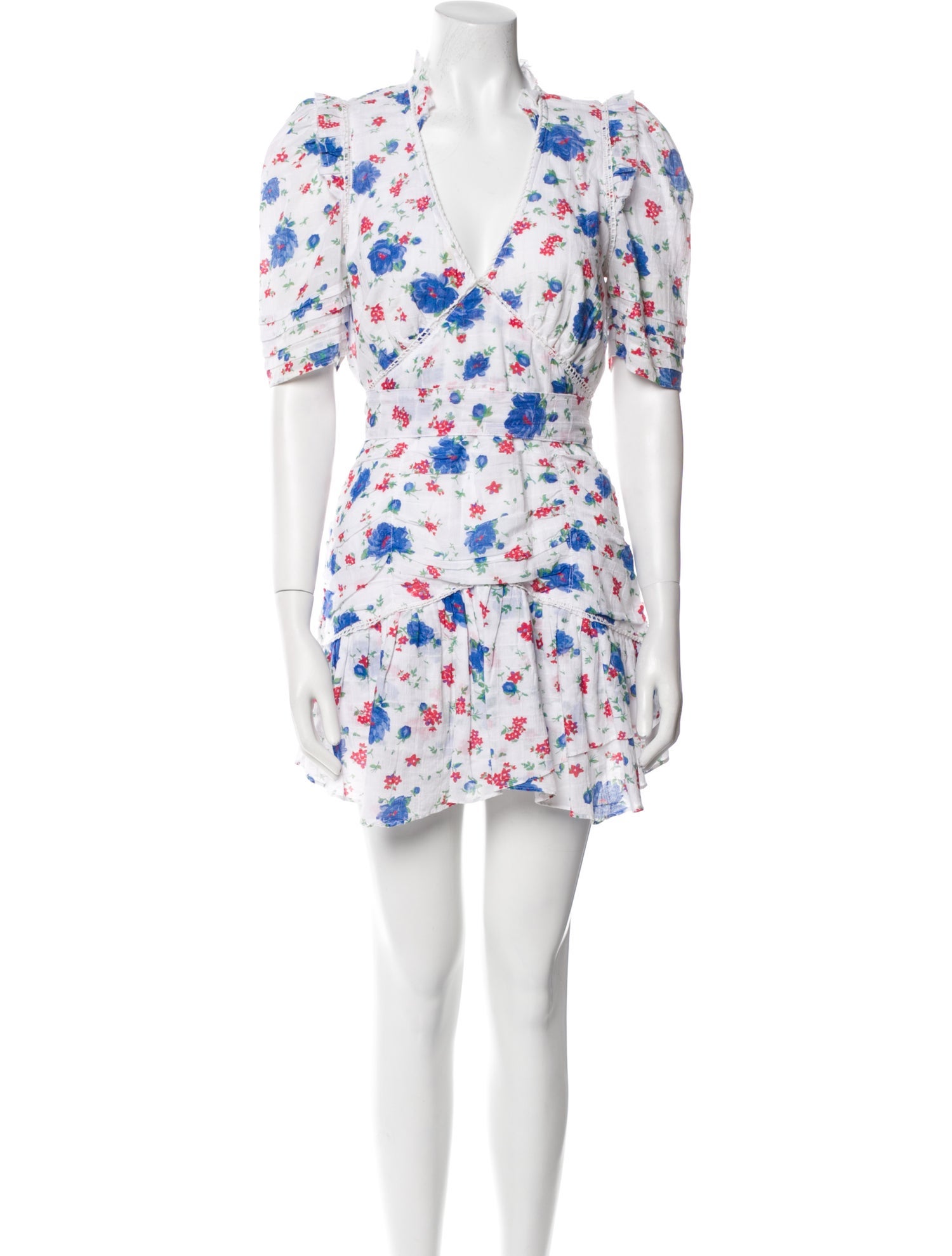 LoveShackFancy Floral Print Mini Dress