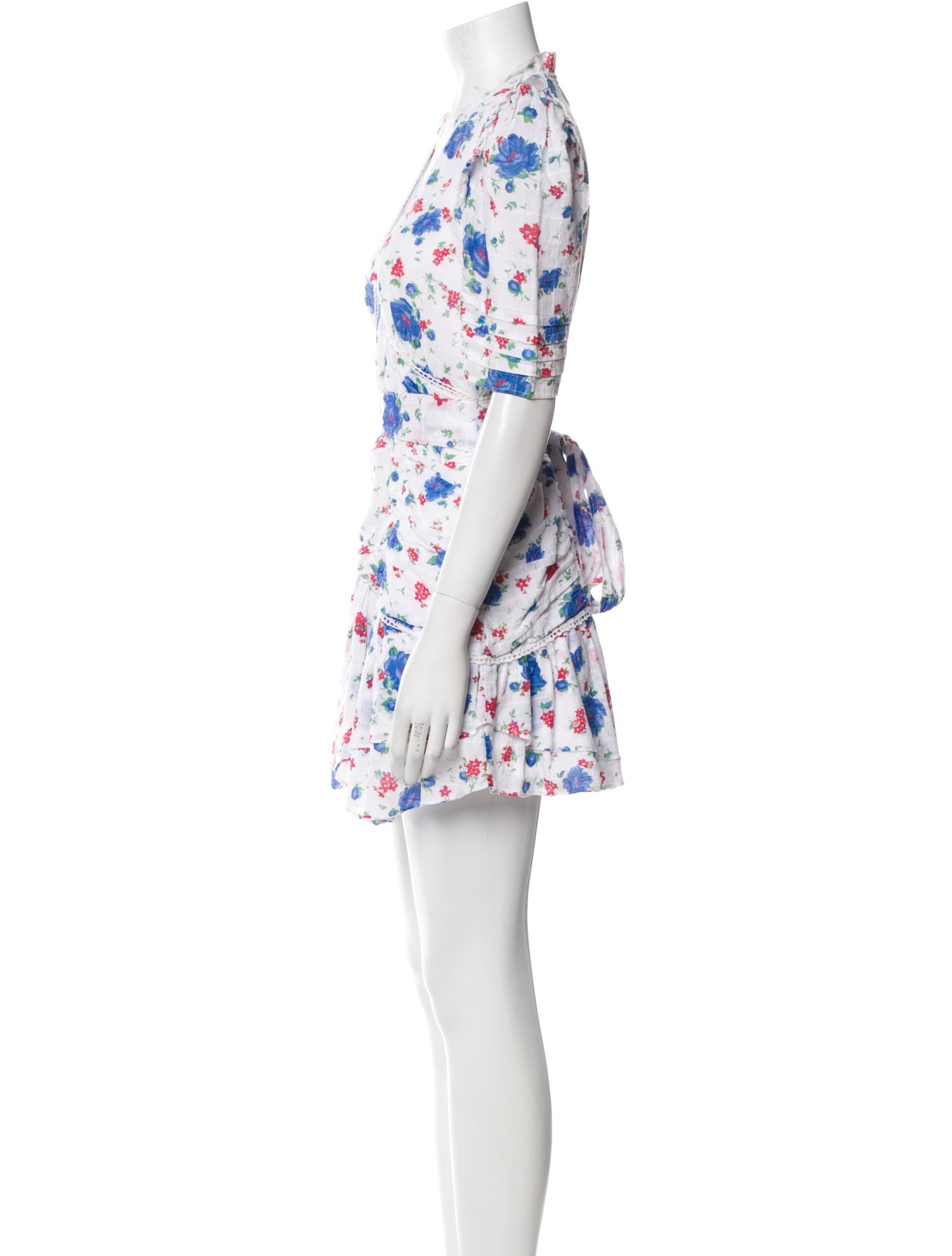 LoveShackFancy Floral Print Mini Dress