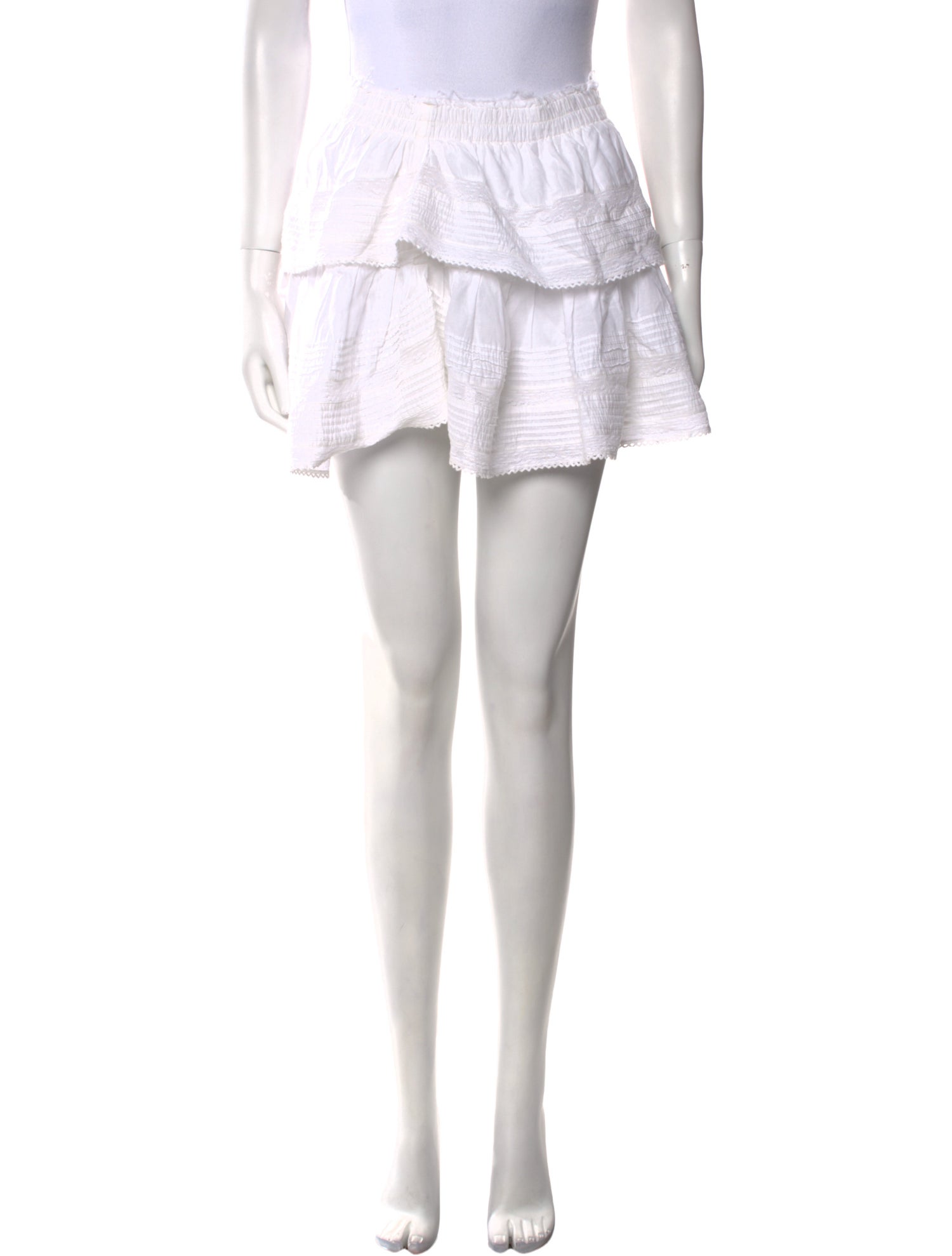 LoveShackFancy Ruffle Embellishment Mini Skirt