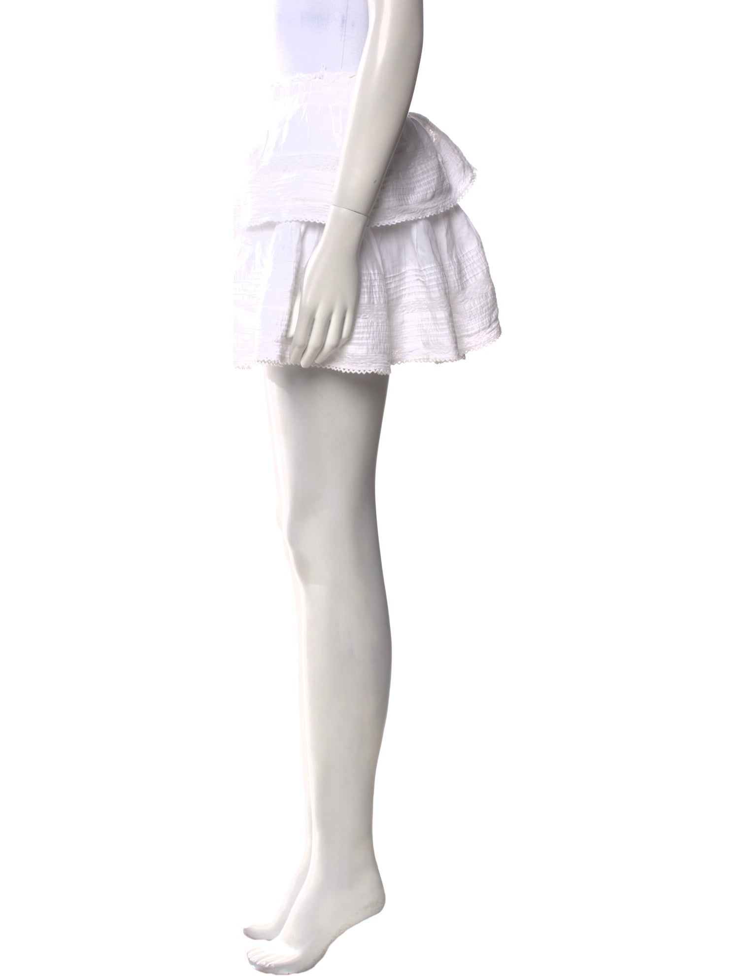 LoveShackFancy Ruffle Embellishment Mini Skirt