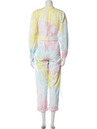 LoveShackFancy Tie-Dye Print Scoop Neck Jumpsuit