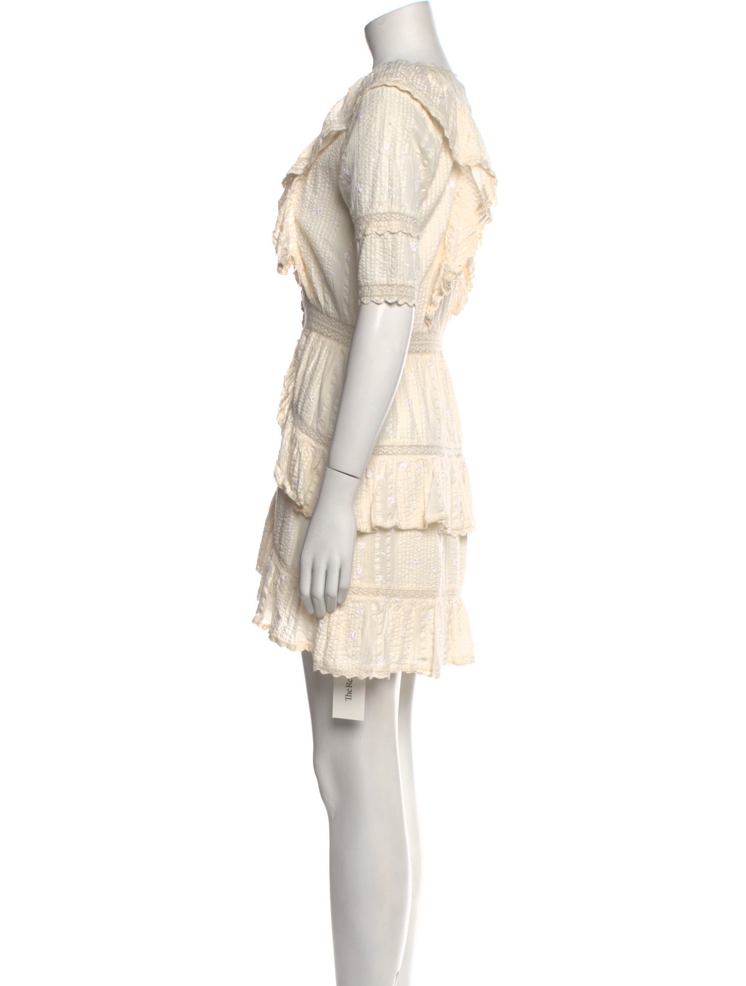 LoveShackFancy V-Neck Mini Dress