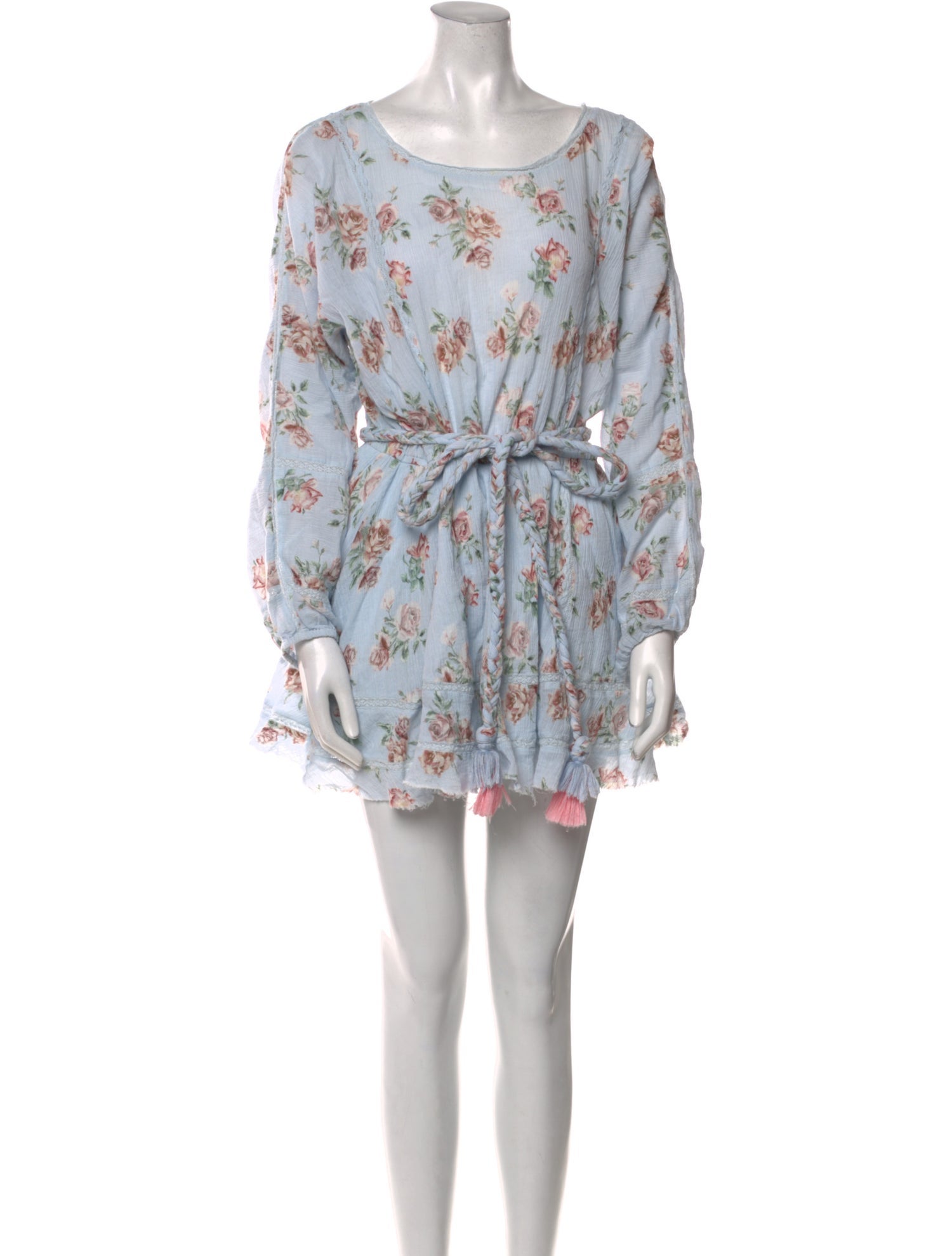 LoveShackFancy Floral Print Mini Dress