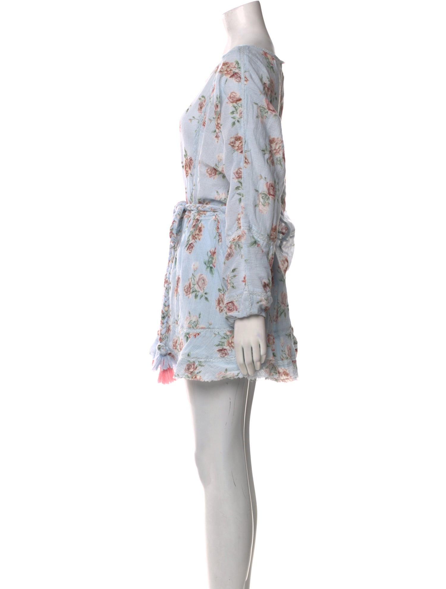 LoveShackFancy Floral Print Mini Dress