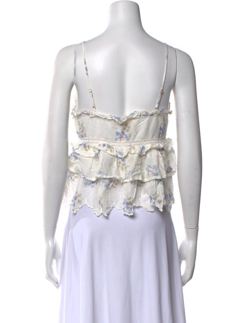 LoveShackFancy Printed Square Neckline Crop Top