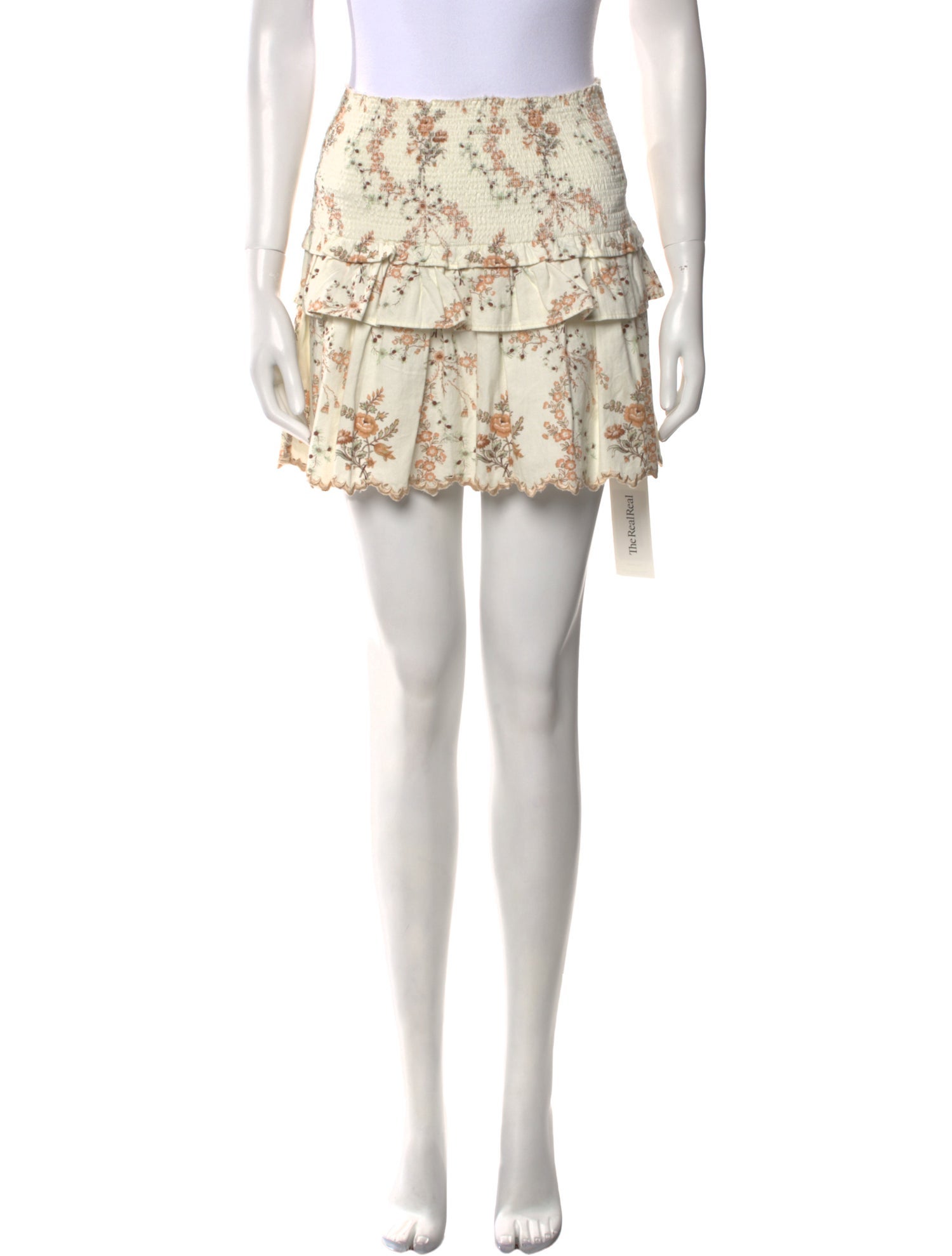 LoveShackFancy Floral Print Mini Skirt