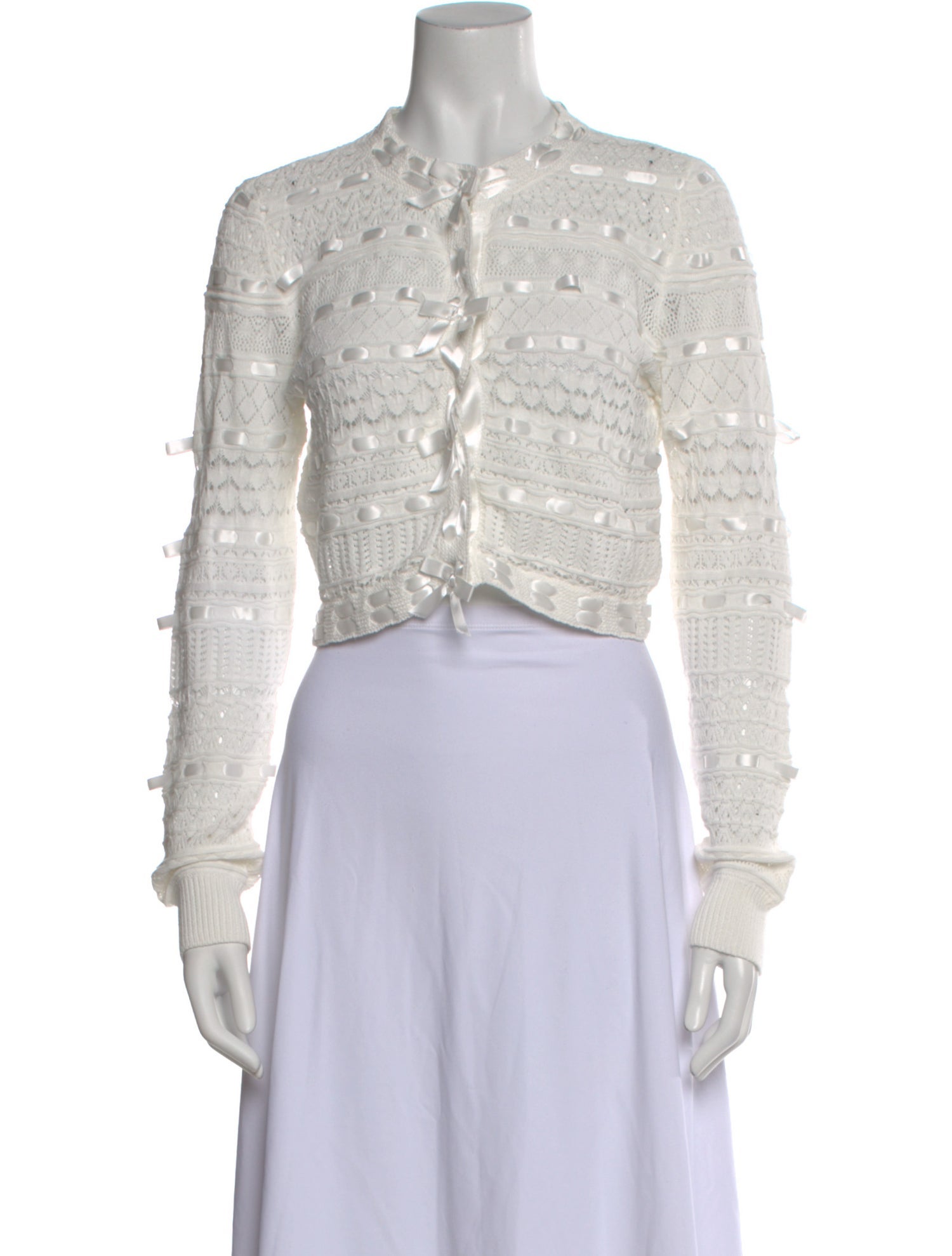 LoveShackFancy Striped Mock Neck Crop Top