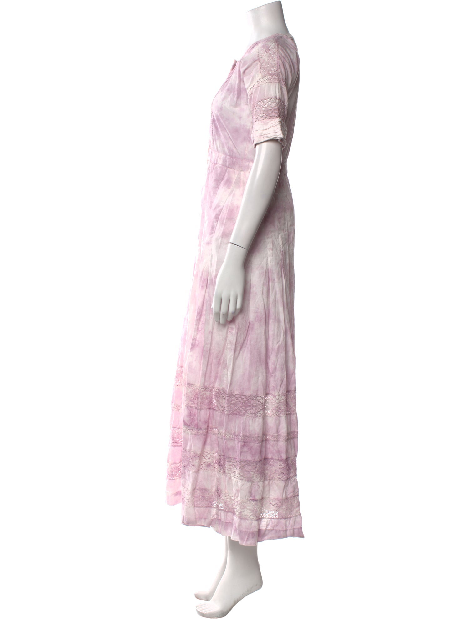 LoveShackFancy Tie-Dye Print Midi Length Dress