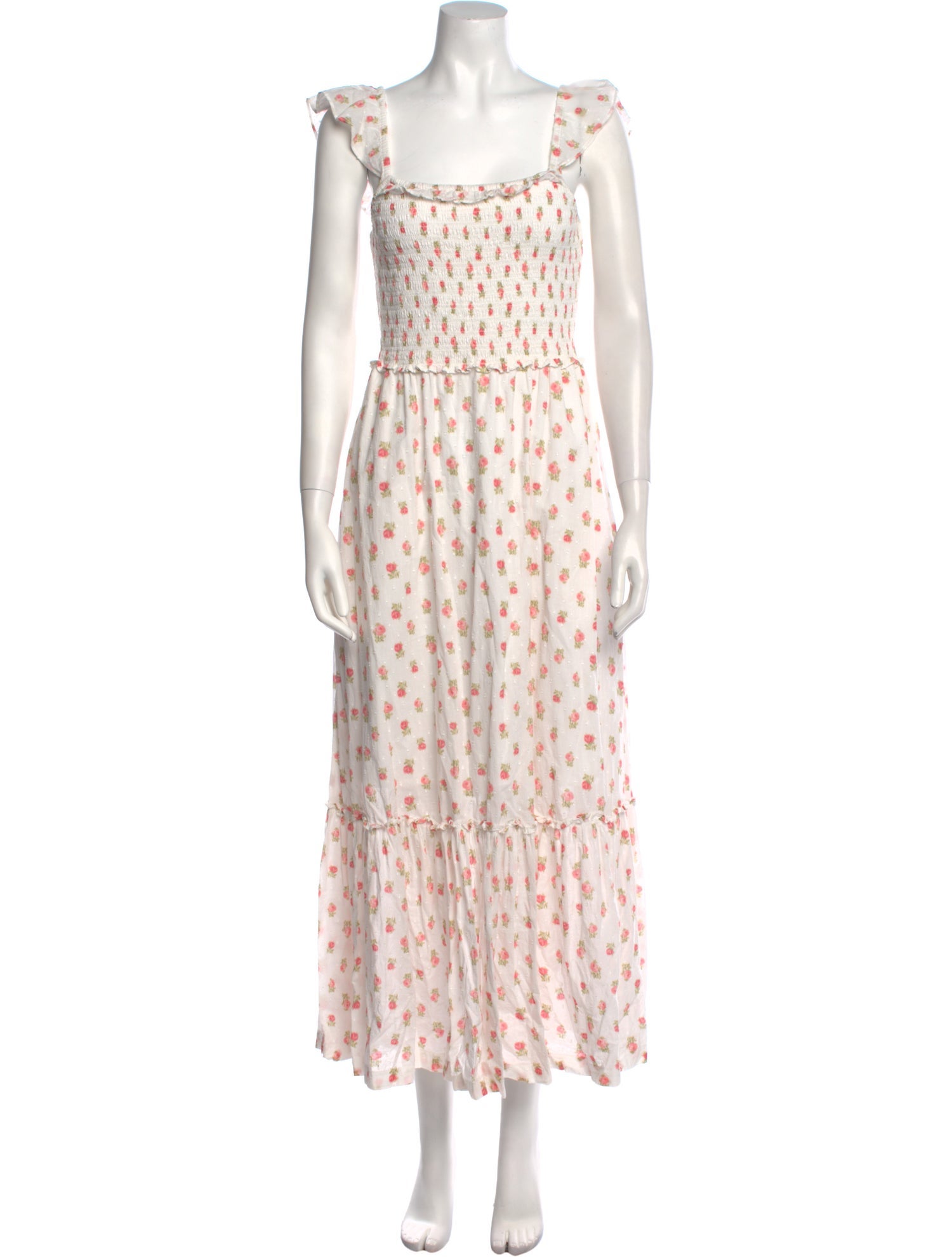 LoveShackFancy Floral Print Long Dress