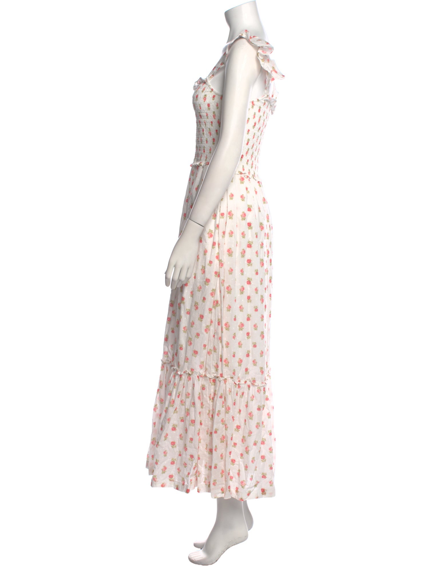 LoveShackFancy Floral Print Long Dress