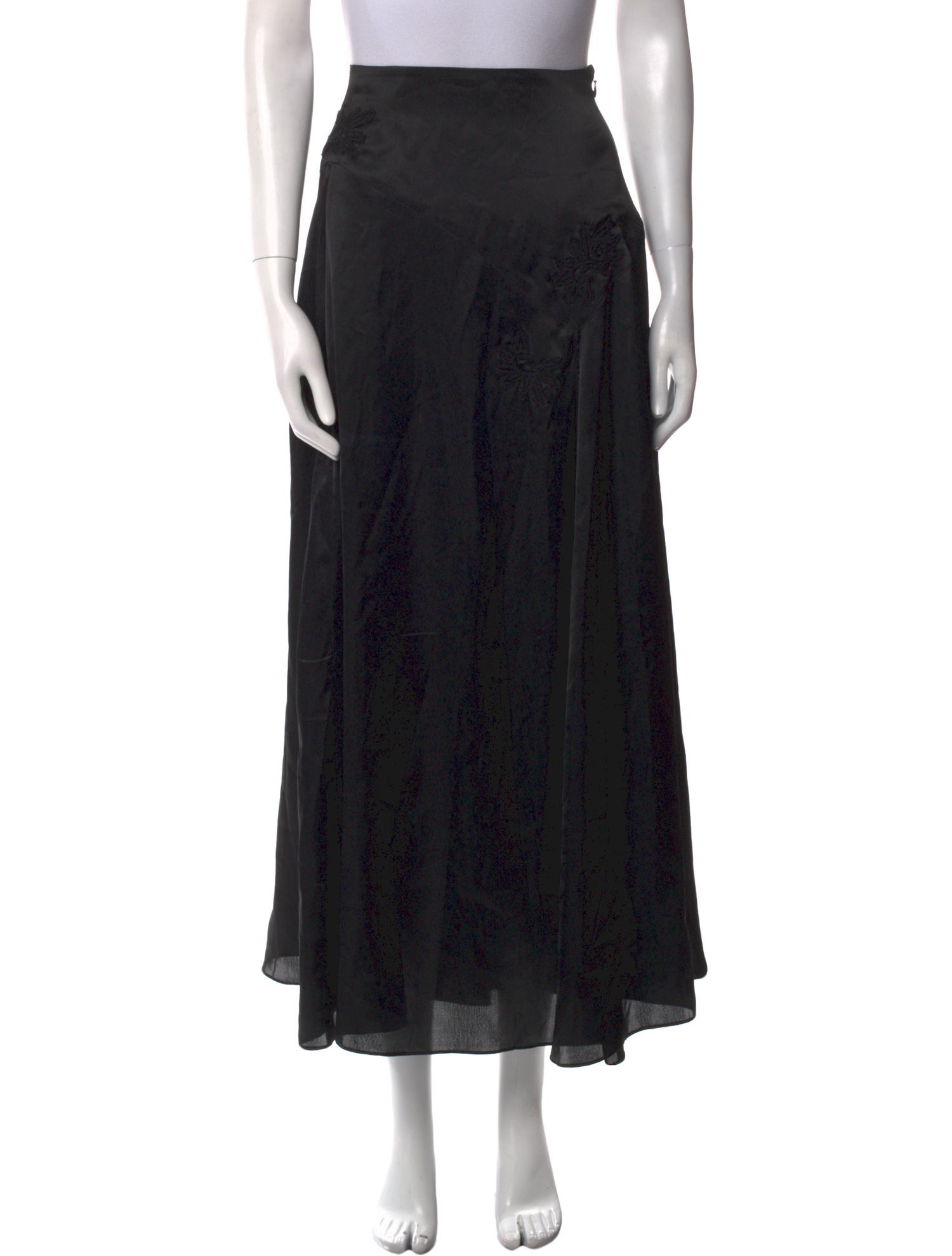 LoveShackFancy Embroidered Accent Midi Length Skirt