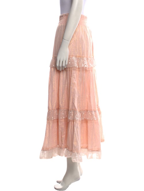 LoveShackFancy Mesh Accents Midi Length Skirt