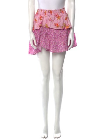 LoveShackFancy Skirts Floral Print Mini Skirt XS