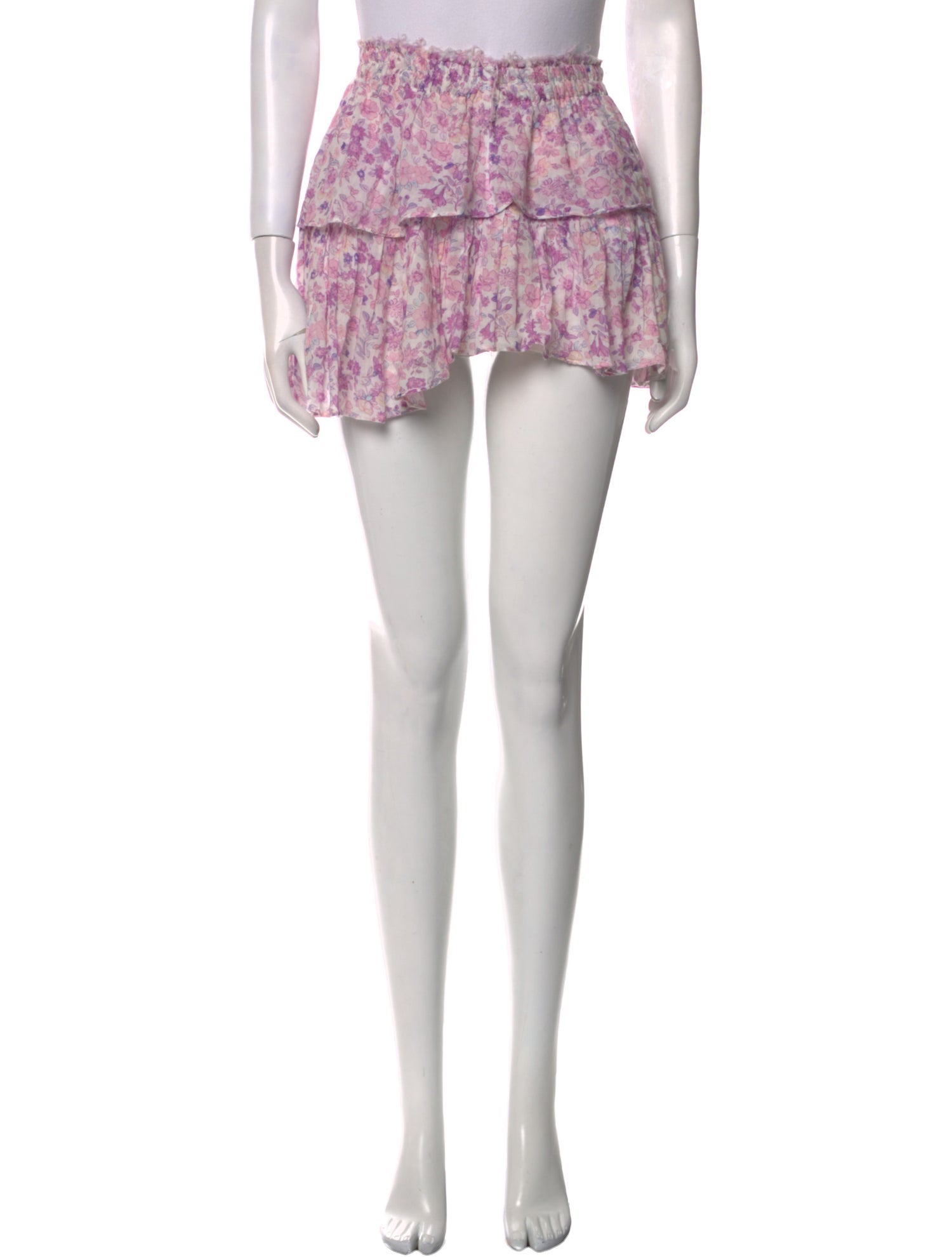 LoveShackFancy Floral Print Mini Skirt