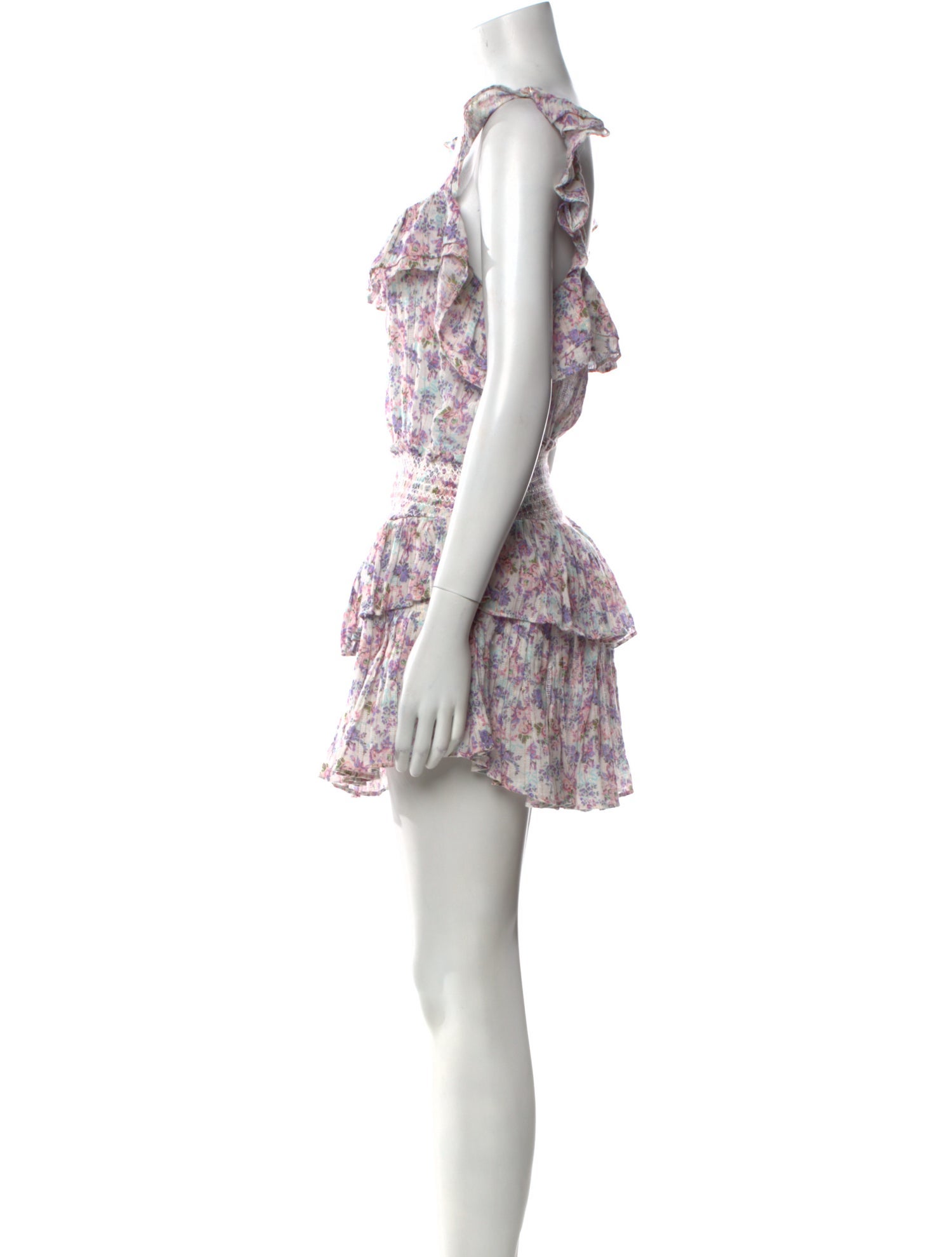 LoveShackFancy Floral Print Mini Dress