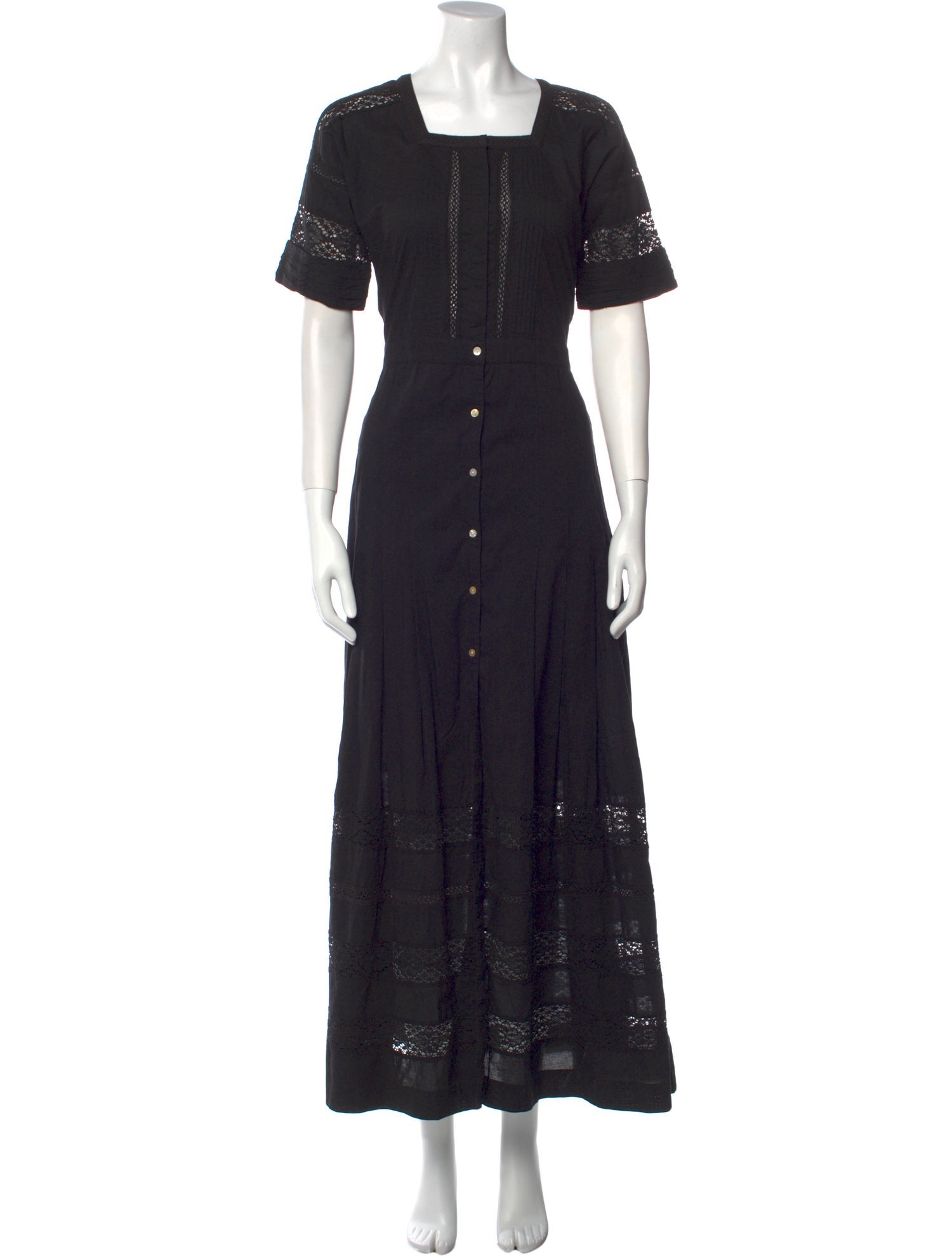 LoveShackFancy Square Neckline Long Dress