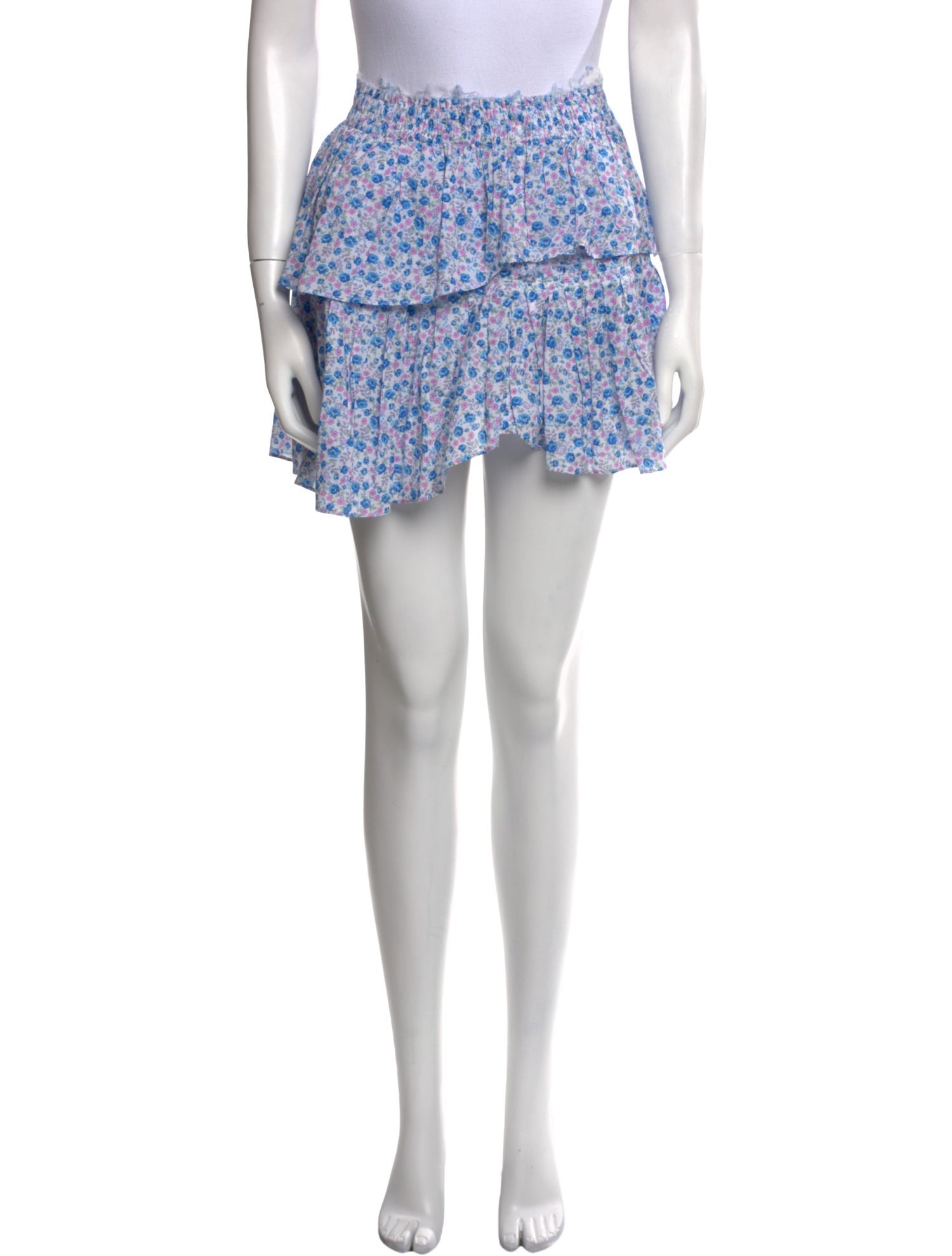 LoveShackFancy Floral Print Mini Skirt