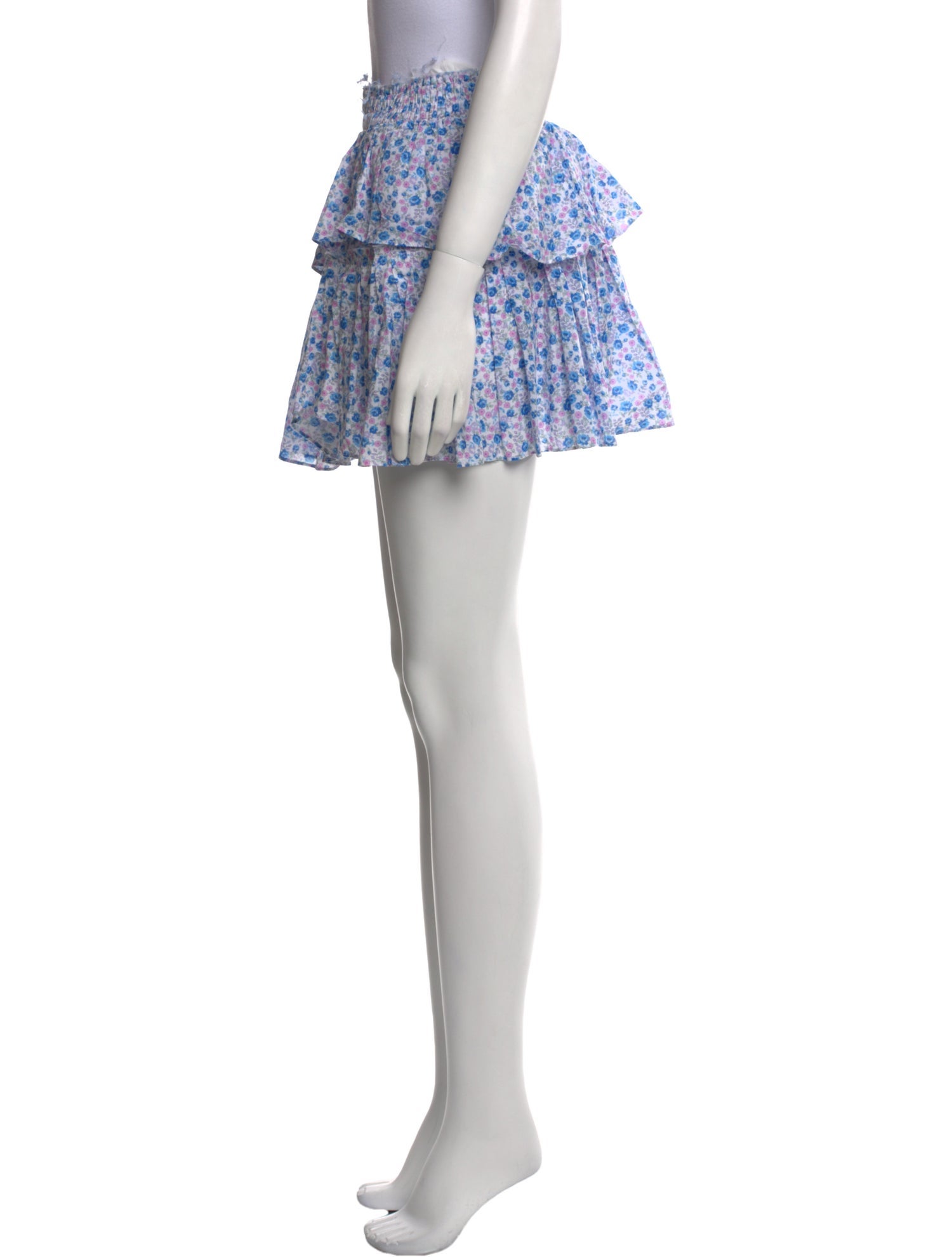 LoveShackFancy Floral Print Mini Skirt