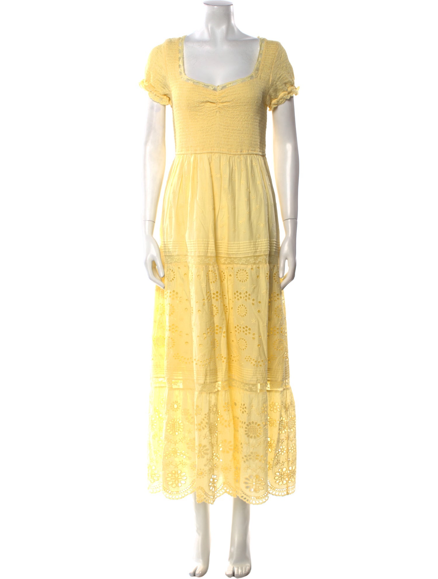 LoveShackFancy Square Neckline Long Dress