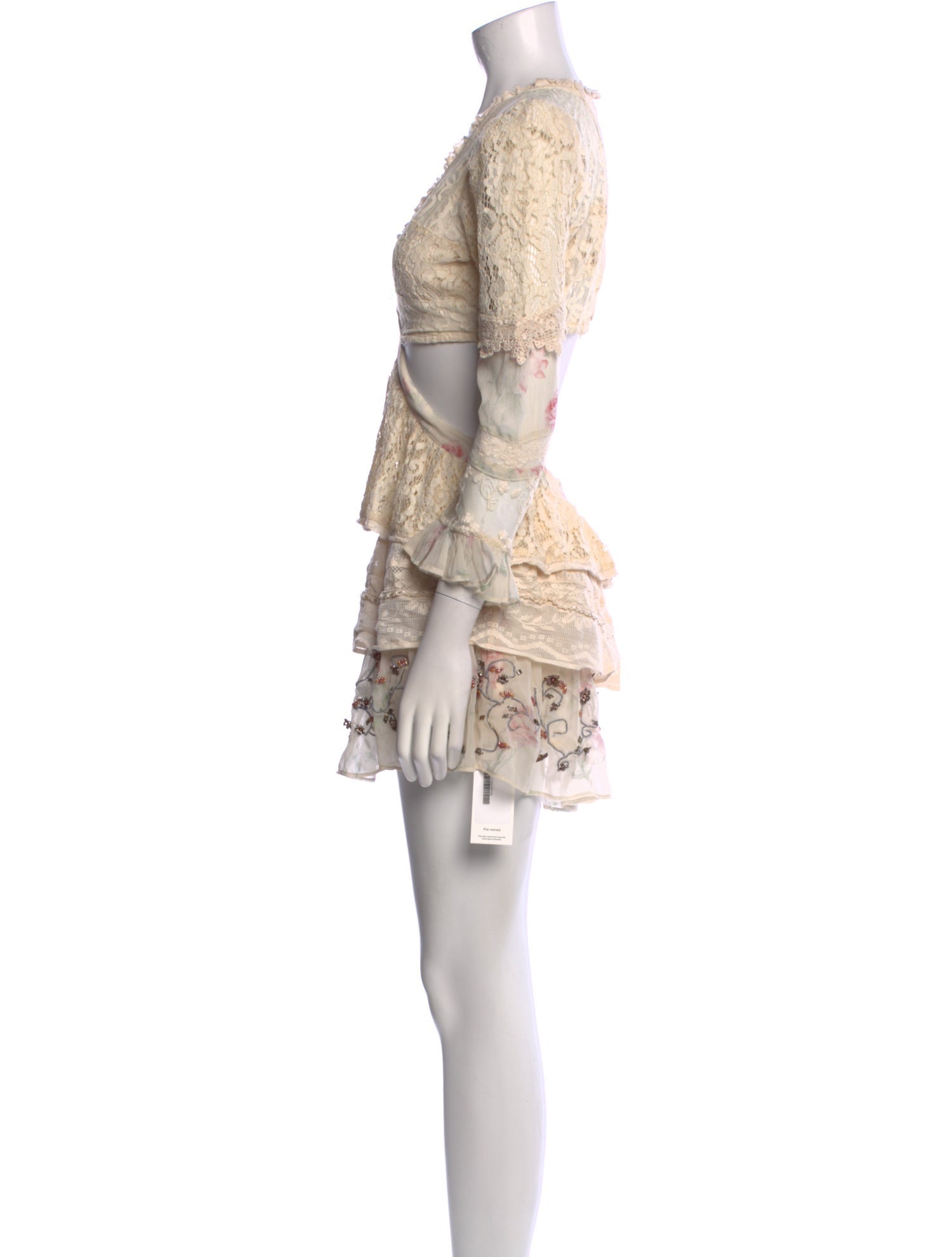LoveShackFancy Lace Pattern Mini Dress