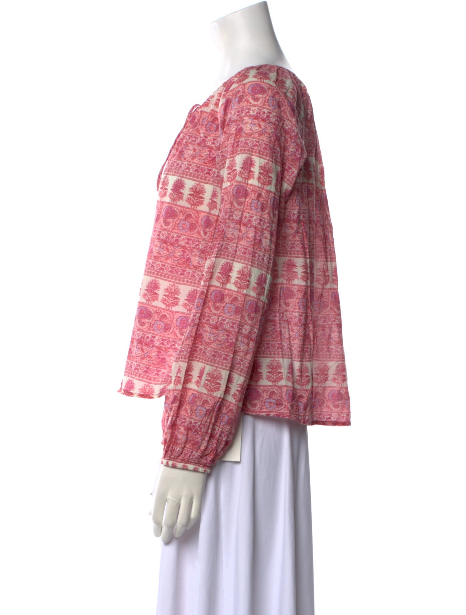 LoveShackFancy Paisley Print Scoop Neck Blouse