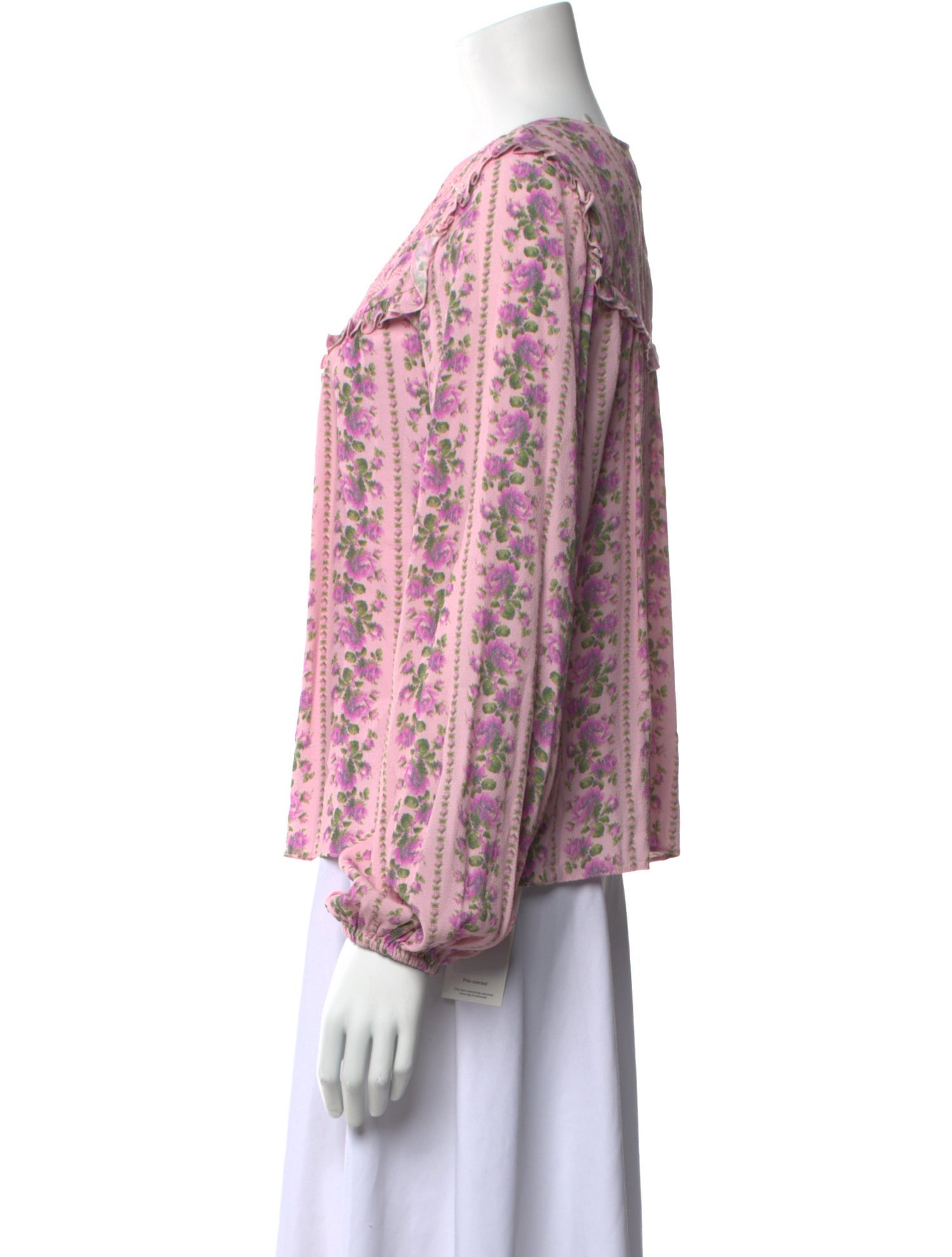 LoveShackFancy Floral Print Crew Neck Blouse w/ Tags