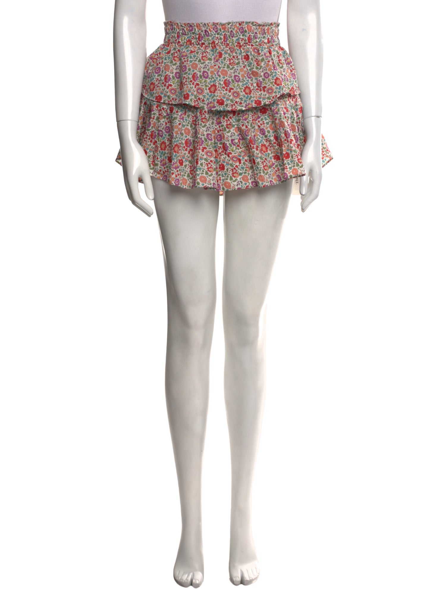 LoveShackFancy Floral Print Mini Skirt