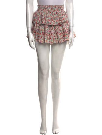 LoveShackFancy Floral Print Mini Skirt