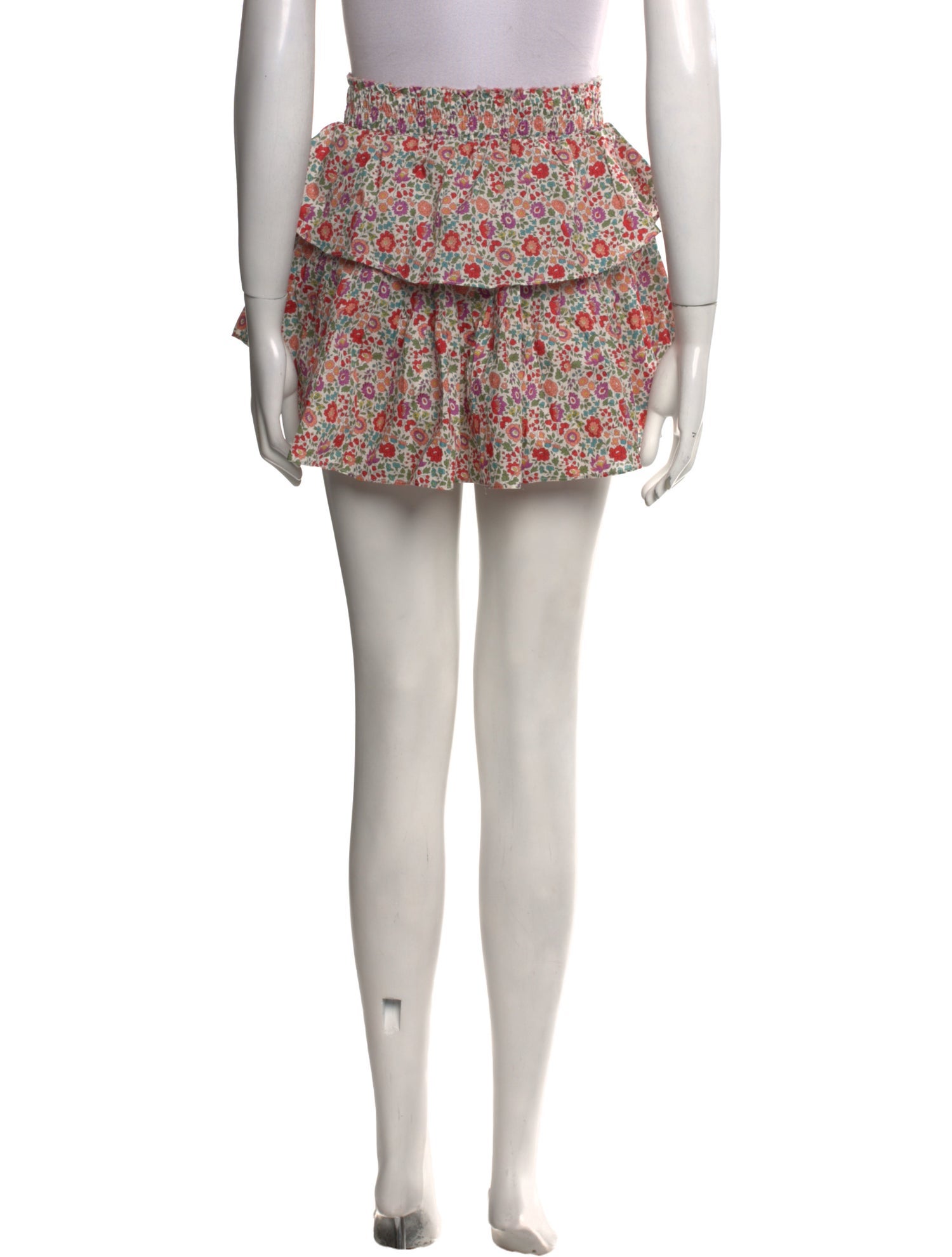 LoveShackFancy Floral Print Mini Skirt