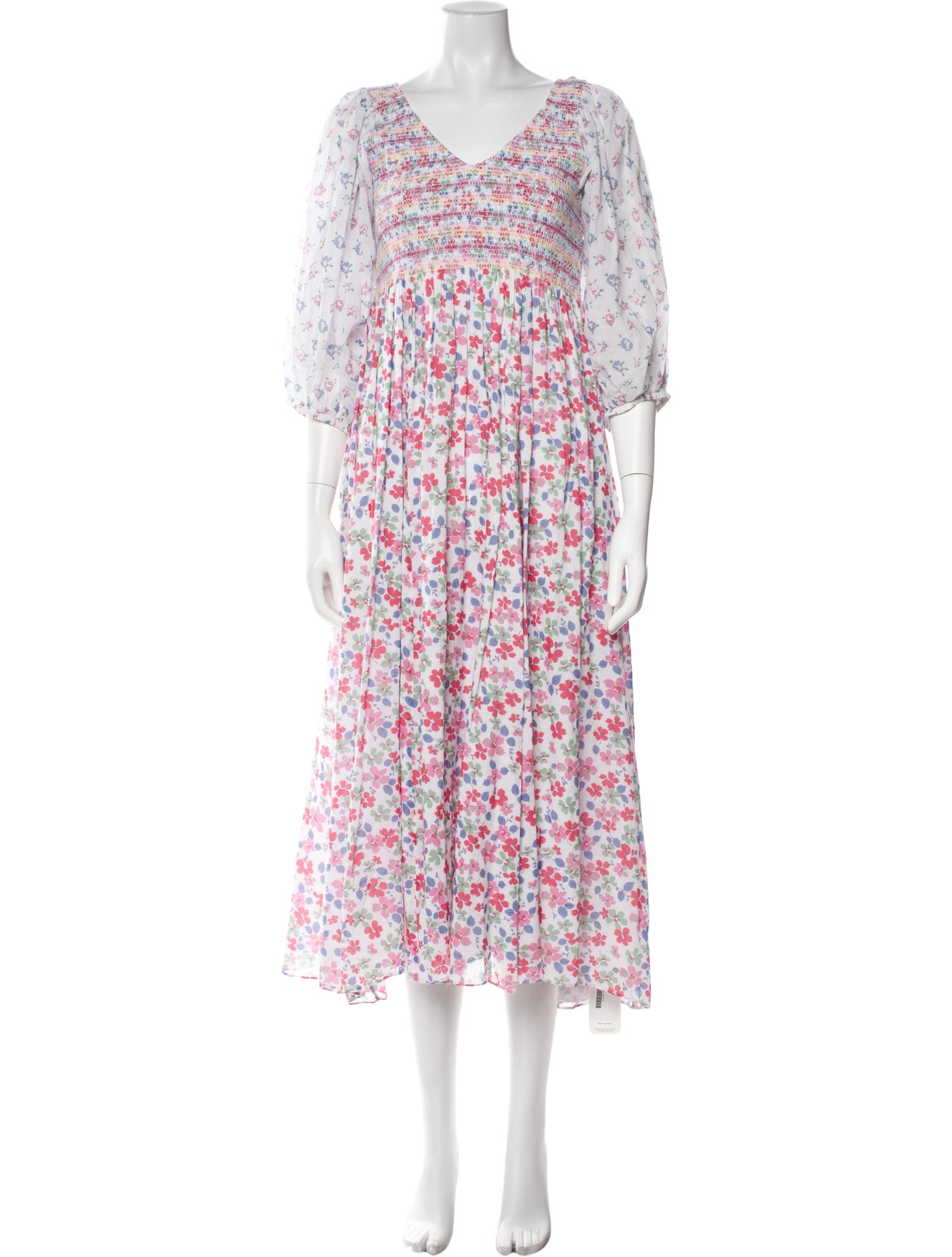 LoveShackFancy Floral Print Long Dress