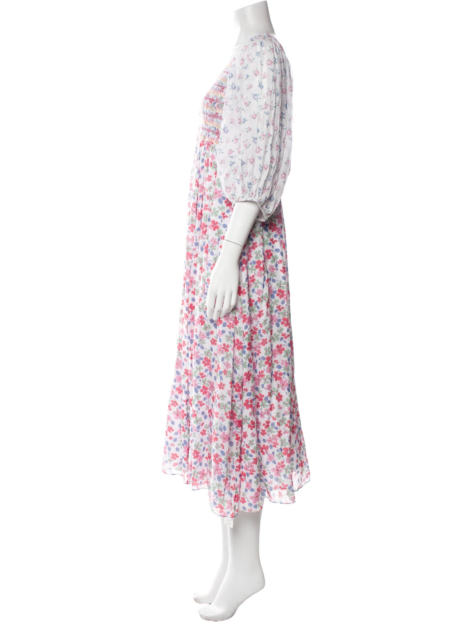 LoveShackFancy Floral Print Long Dress