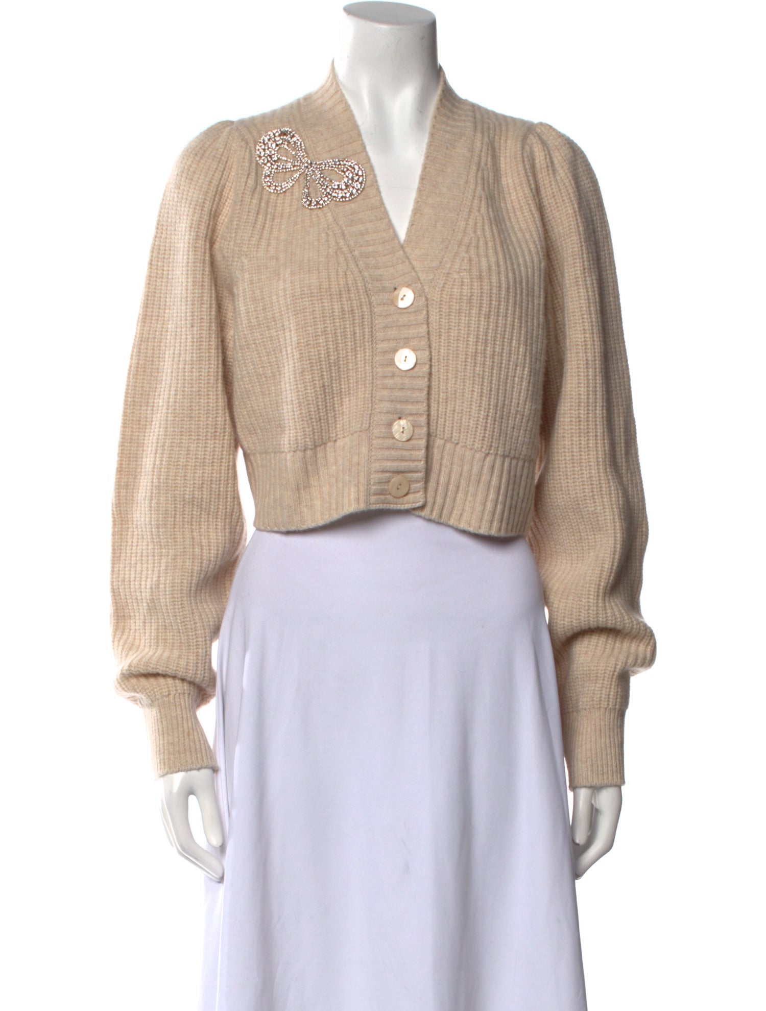 LoveShackFancy Wool V-Neck Sweater